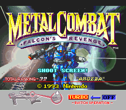 Metal Combat - Falcon's Revenge (Europe) Title Screen